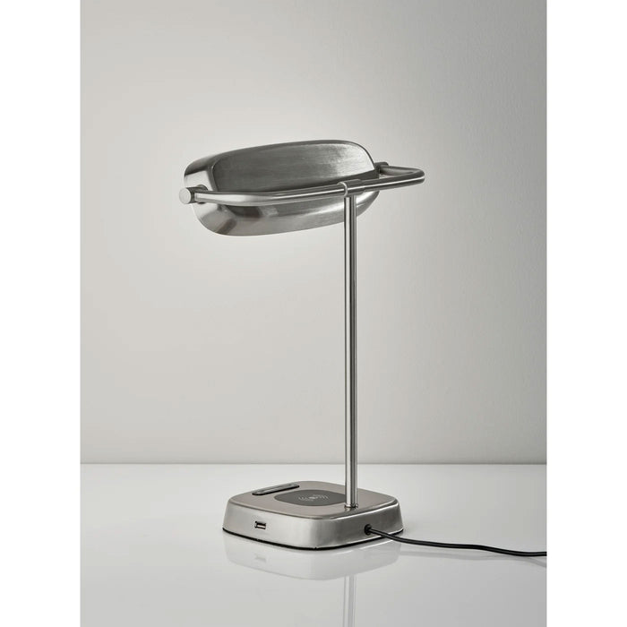 Adesso Radley LED AdessoCharge Desk Lamp With Smart Switch Brushed Steel (4032-22)
