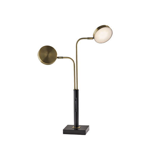 Adesso Rowan LED Desk Lamp With Smart Switch Black And Antique Brass (4126-01)
