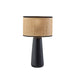 Adesso Sheffield Table Lamp Black With Rattan Drum Shade (3731-01)