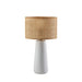 Adesso Sheffield Table Lamp White With Rattan Drum Shade (3731-02)