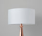 Adesso Shiny Copper Linda Table Lamp-Smooth White Linen Short Drum Shade And 60 Inch Clear Cord And 3-Way Rotary Socket Switch (1517-20)