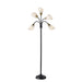 Adesso Simplee Adesso 5 Light Floor Lamp Black/Brass With Frosted Plastic Shades (7205-01)
