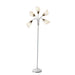 Adesso Simplee Adesso 5 Light Floor Lamp White/Brass With Frosted Flastic Shades (7205-02)