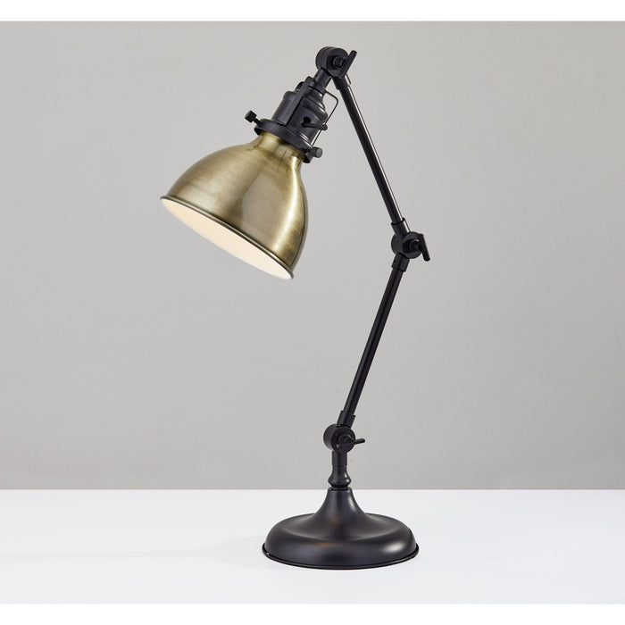 Adesso Simplee Adesso Alden Desk Lamp Antique Bronze With Brass Accents Antique Brass Metal (3908-26)