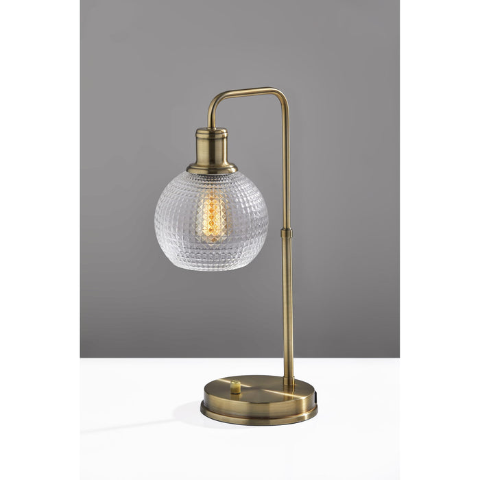 Adesso Simplee Adesso Barnett Globe Table Lamp Antique Brass Clear Globe Textured Glass (SL3711-21)