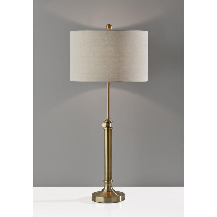 Adesso Simplee Adesso Barton Table Lamp Antique Brass Oatmeal Linen (SL1165-21)