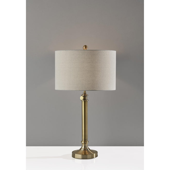 Adesso Simplee Adesso Barton Table Lamp Antique Brass Oatmeal Linen (SL1165-21)