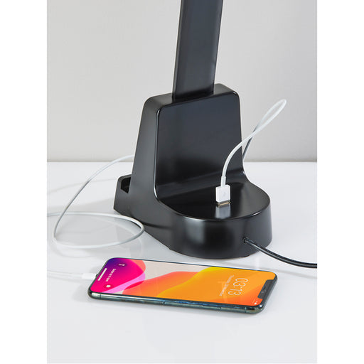 Adesso Simplee Adesso Cody LED Wireless Charging Desk Lamp With Smart Switch Matte Black 80 CRI 2700K-5000K 800Lm (SL4922-01)