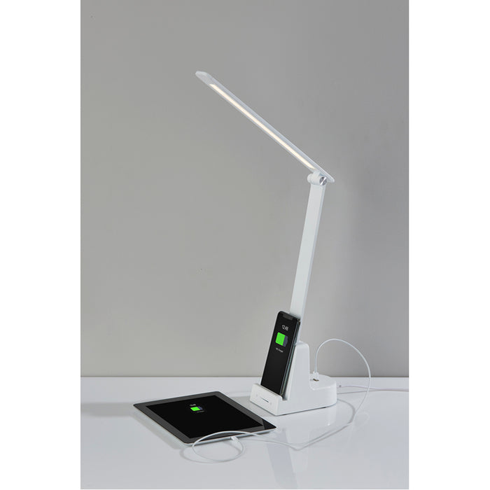 Adesso Simplee Adesso Cody LED Wireless Charging Desk Lamp With Smart Switch Matte White 80 CRI 2700K-5000K 800Lm (SL4922-02)