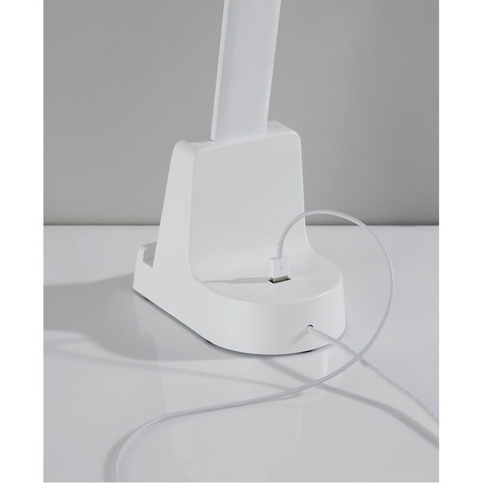 Adesso Simplee Adesso Cody LED Wireless Charging Desk Lamp With Smart Switch Matte White 80 CRI 2700K-5000K 800Lm (SL4922-02)