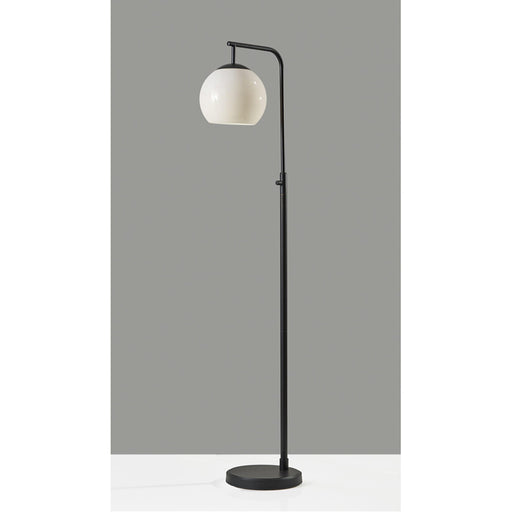 Adesso Simplee Adesso Globe Floor Lamp Black With Milk Glass (AF47013-02)