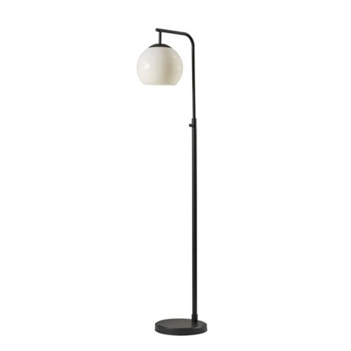 Adesso Simplee Adesso Globe Floor Lamp Black With Milk Glass (AF47013-02)