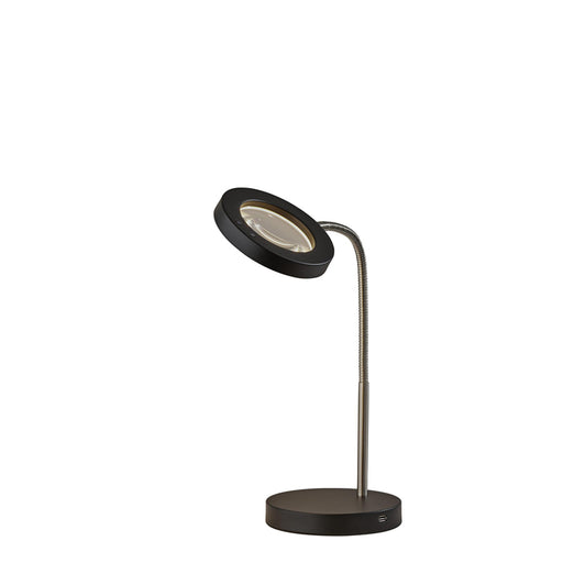 Adesso Simplee Adesso Holmes LED Magnifier Desk Lamp With Smart Switch Brushed Steel And Black (SL4924-01)