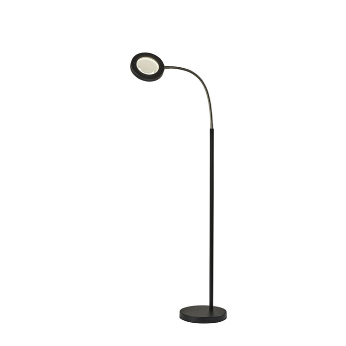 Adesso Simplee Adesso Holmes LED Magnifier Floor Lamp With Smart Switch Brushed Steel And Black (SL4925-01)