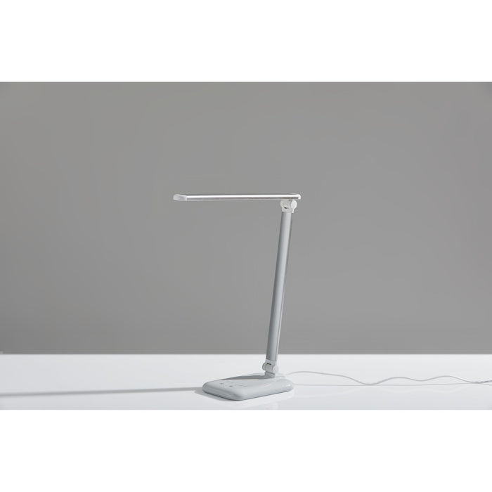 Adesso Simplee Adesso Lennox LED Multi-Function Desk Lamp Matte Silver And Glossy White Plastic (SL4903-02)