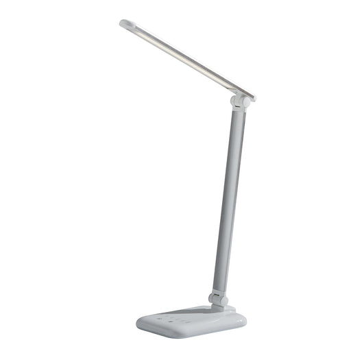 Adesso Simplee Adesso Lennox LED Multi-Function Desk Lamp Matte Silver And Glossy White Plastic (SL4903-02)