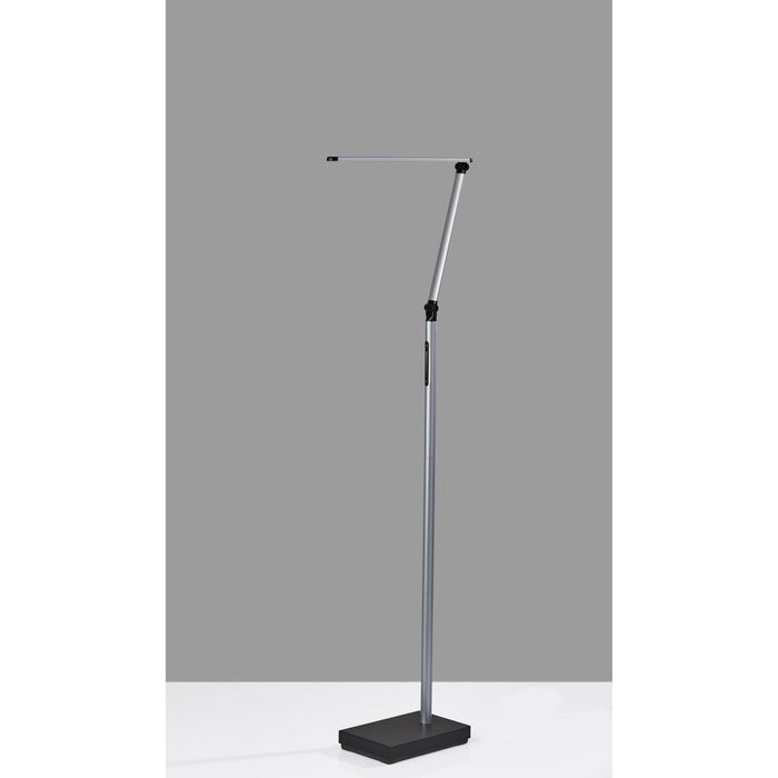 Adesso Simplee Adesso Lennox LED Multi-Function Floor Lamp Black And Silver-Black Base -Silver Plastic Shade (SL4907-01)