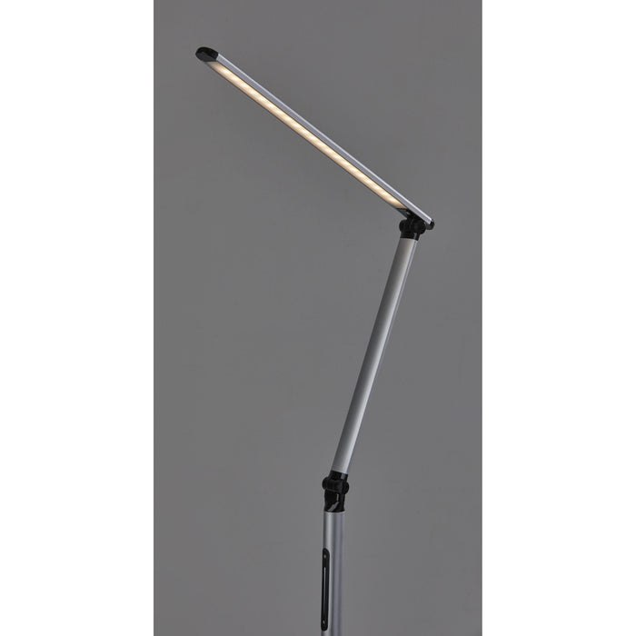 Adesso Simplee Adesso Lennox LED Multi-Function Floor Lamp Black And Silver-Black Base -Silver Plastic Shade (SL4907-01)
