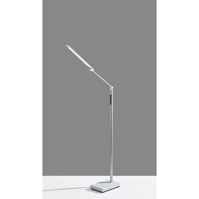 Adesso Simplee Adesso Lennox LED Multi-Function Floor Lamp Black And Silver-White Base -Silver Plastic Shade (SL4907-02)