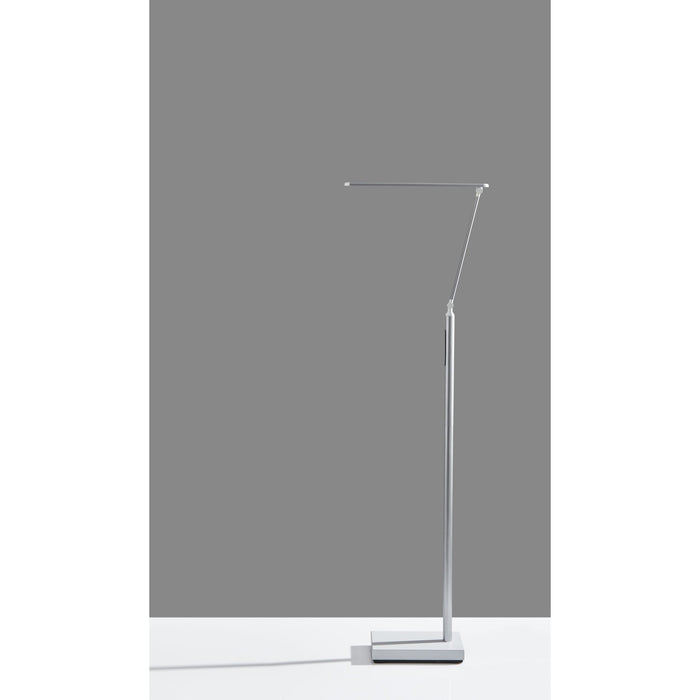 Adesso Simplee Adesso Lennox LED Multi-Function Floor Lamp Black And Silver-White Base -Silver Plastic Shade (SL4907-02)