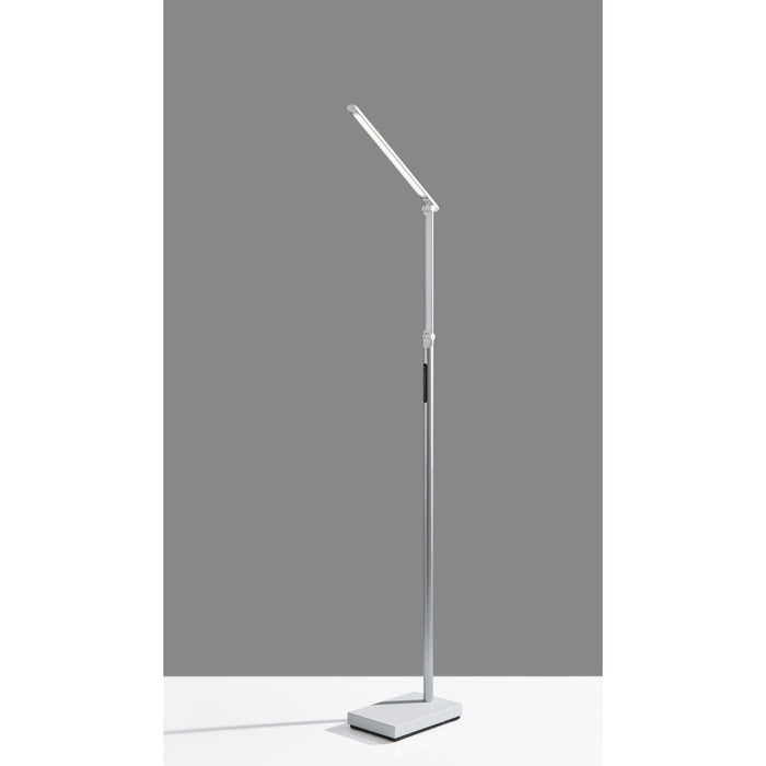 Adesso Simplee Adesso Lennox LED Multi-Function Floor Lamp Black And Silver-White Base -Silver Plastic Shade (SL4907-02)