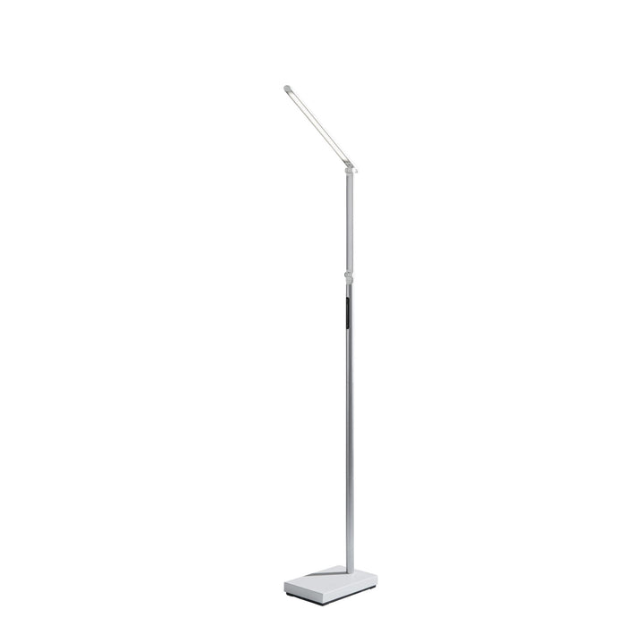 Adesso Simplee Adesso Lennox LED Multi-Function Floor Lamp Black And Silver-White Base -Silver Plastic Shade (SL4907-02)