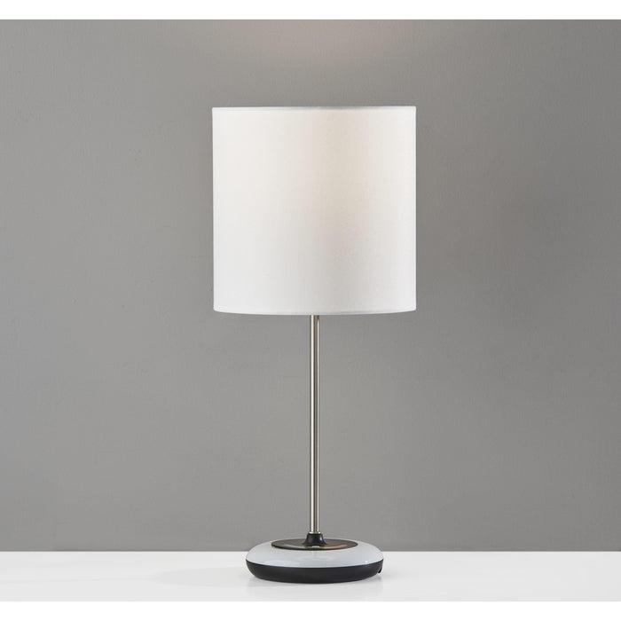 Adesso Simplee Adesso Mia Color Changing Table Lamp White Base Brushed Steel White Fabric (SL4905-02)