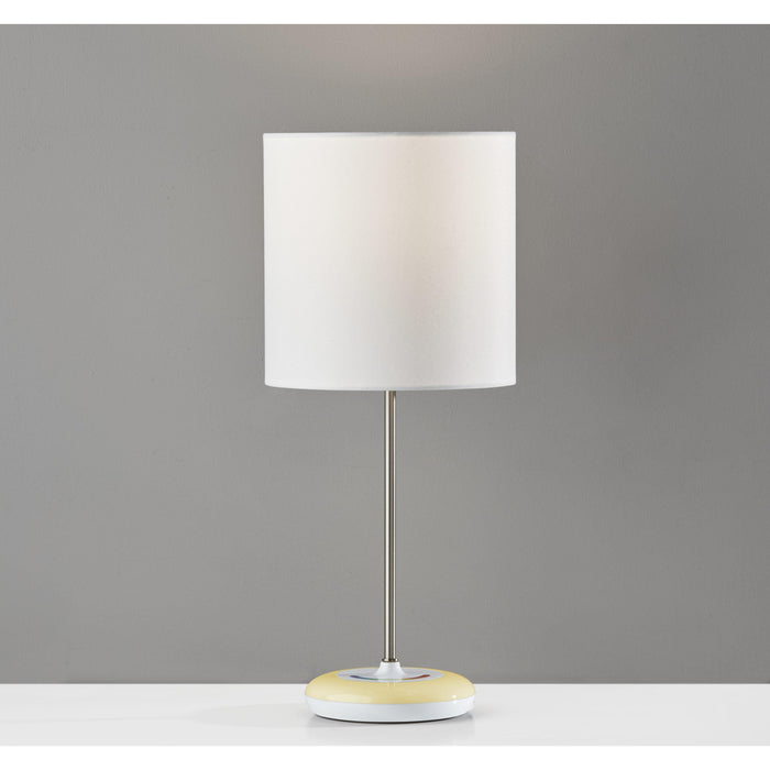 Adesso Simplee Adesso Mia Color Changing Table Lamp White Base Brushed Steel White Fabric (SL4905-02)