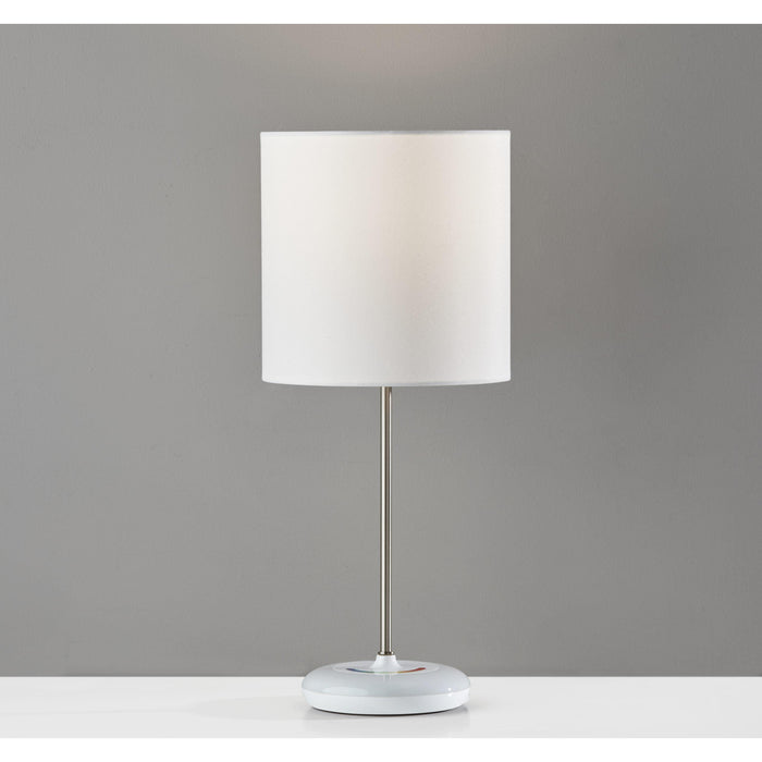 Adesso Simplee Adesso Mia Color Changing Table Lamp White Base Brushed Steel White Fabric (SL4905-02)