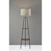 Adesso Simplee Adesso Sydney Shelf Floor Lamp Black With Walnut Wood (SL3727-15)