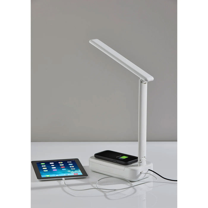 Adesso Simplee Adesso UV-C Sanitizing Desk Lamp With Wireless Charging And Smart Switch White (SL4927-02)