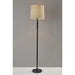 Adesso Simplee Adesso William Floor Lamp Black Oatmeal Fabric (1571-01)