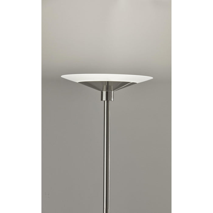 Adesso Solar LED Torchiere Brushed Steel Frosted Glass 3000K (5121-22)