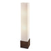 Adesso Teak Brown Finish Bamboo Sebu Floor Lantern-White Linen Square Shade And 78 Inch Clear Cord And Foot Step Switch (3004-14)