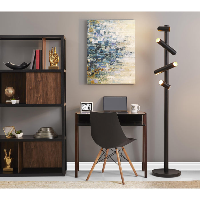 Adesso Tyler LED Floor Lamp Black With Gold Painted Interior 3000K (2105-01)