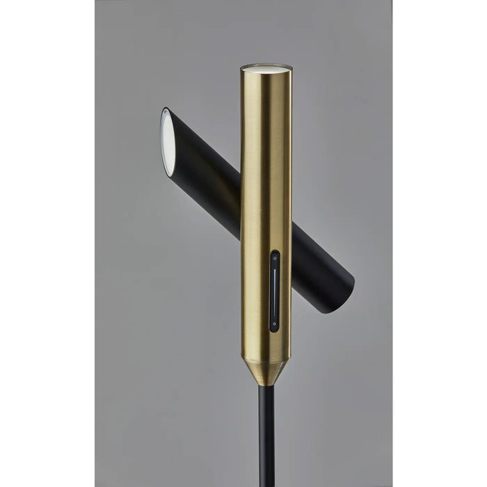 Adesso Vega LED Floor Lamp With Smart Switch Black/Brass (HW-F3242A)