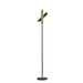 Adesso Vega LED Torchiere Black With Antique Brass Accents Black And Antique Brass 3000K (4079-01)