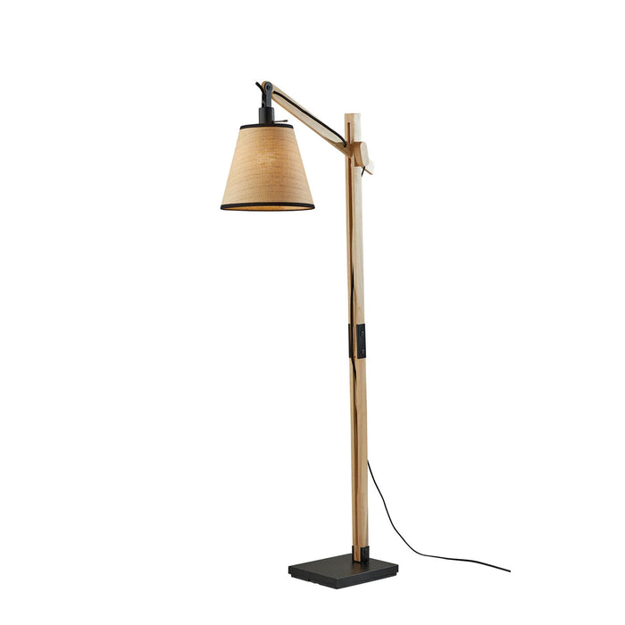 Adesso Walden Floor Lamp Black And Natural Wood (4089-18)