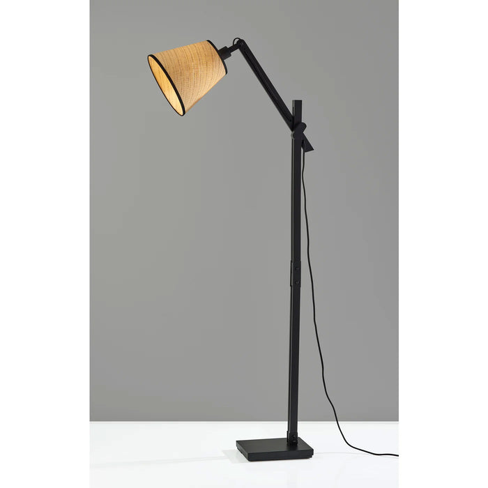 Adesso Walden Floor Lamp Black Metal And Wood (4089-01)