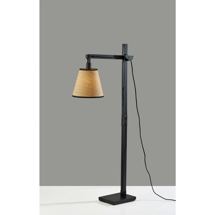 Adesso Walden Floor Lamp Black Metal And Wood (4089-01)