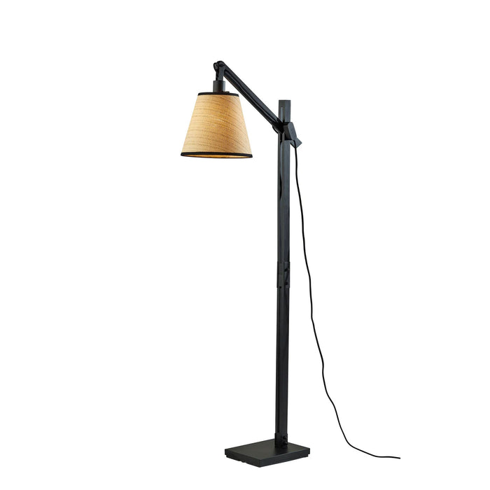 Adesso Walden Floor Lamp Black Metal And Wood (4089-01)