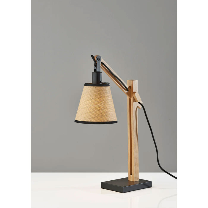 Adesso Walden Table Lamp Black And Natural Wood (4088-18)