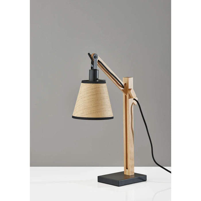 Adesso Walden Table Lamp Black And Natural Wood (4088-18)