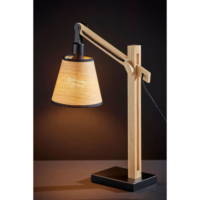 Adesso Walden Table Lamp Black And Natural Wood (4088-18)