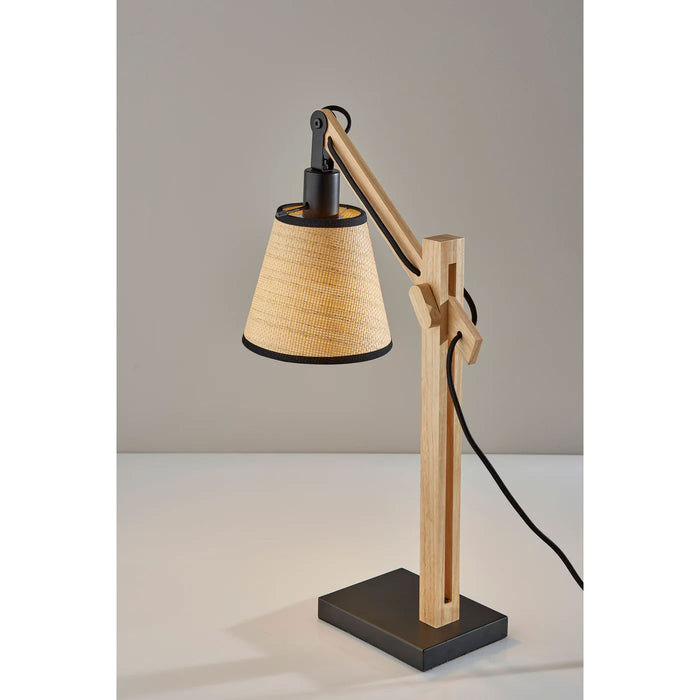 Adesso Walden Table Lamp Black And Natural Wood (4088-18)