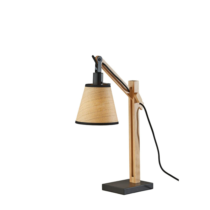 Adesso Walden Table Lamp Black And Natural Wood (4088-18)