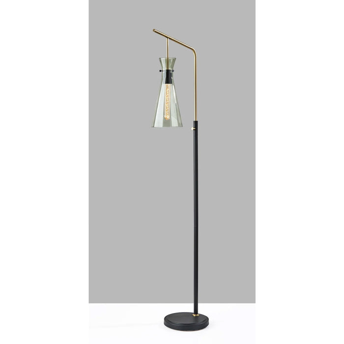 Adesso Walker Floor Lamp Black And Antique Brass (3738-21)