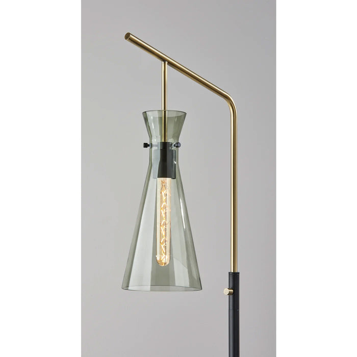 Adesso Walker Floor Lamp Black And Antique Brass (3738-21)