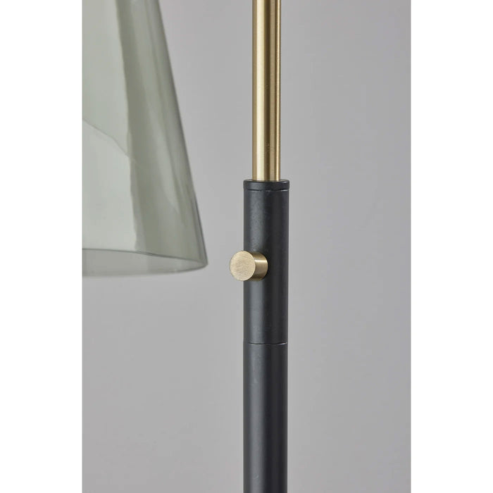 Adesso Walker Floor Lamp Black And Antique Brass (3738-21)