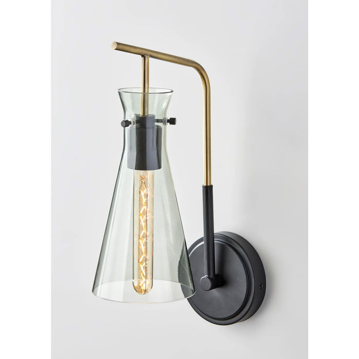 Adesso Walker Wall Lamp Black And Antique Brass (3735-21)